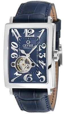 Great Shopping Gevril Men's 5072-1 Avenue of America Intravedere Swiss Automatic Blue Watch, Luxury Watches Designer Automatic Watch For Formal Occasions, Designer Formal Watches With Skeleton Dial, Formal Automatic Watch Accessories With Rectangular Dial, Elegant Blue Formal Watch Bands, Watch Luxury, Blue Watches, Watch Companies, Men's Watch, Luxury Watches