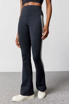 Splits59 Raquel Stripe High-Waisted Flare Pant Sporty Flare Yoga Bottoms, Trendy Striped Flare Pants, Fitted Striped Flare Pants, Sporty Flare Yoga Pants With 4-way Stretch, Sporty Flare Pants With 4-way Stretch, High Waisted Flare Pants, Bdg Jeans, Flared Leggings, High Waisted Flares