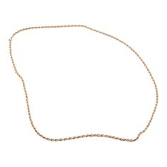 This is part of Chairish’s Fine Jewelry assortment.  Estate 34 inch 14 karat gold rope chain. This rope style chain is crafted in 14 karat gold with a lighter color. It measures 34 inches long and weighs 17.2 grams. [KIMH 1902 P]  Dimensions 34″L, .17"H x .17"D  Metal: 14k Gold,Yellow Gold Formal Rope Chain Necklace, Formal Gold Rope Chain Link Necklace, Elegant Formal Gold Chain Rope Necklace, Elegant Formal Gold Rope Chain Necklace, Elegant 14k Gold Rope Chain Necklace For Formal Occasions, Elegant Rose Gold Necklace With Rope Chain, Elegant Rose Gold Rope Chain Necklace, Gold Rope Chains, Accessories Jewelry Necklace