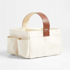 the canvas tote bag has two pockets