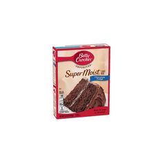 a box of cake mix with chocolate frosting