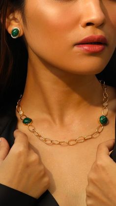 paksha malachite simple charm silver necklace Luxury Gold Necklace With Hallmark, Luxury Malachite Necklace, Everyday Luxury, Charm Necklace Silver, Delicate Jewelry, Everyday Luxuries, Silver And Gold, Paper Clip, Gold Finish