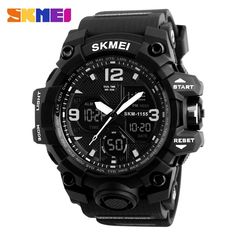 Color: black Skmei Watch, Mens Digital Watches, Digital Sports Watches, Mens Sport Watches, Sport Armband, High End Watches, Digital Clocks, Military Watches, Waterproof Watch