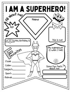 i am a superhero coloring page for kids