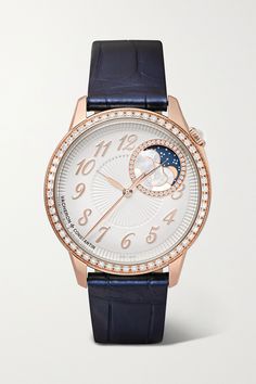 Rose gold Egérie Automatic 37mm 18-karat pink gold and diamond watch | Vacheron Constantin | NET-A-PORTER Diamonds Drawing, Vacheron Constantin Watches, Diy Gifts To Sell, Blue Dial Watch, Amazing Watches, Vacheron Constantin, Rose Gold Watches, Luxury Women Fashion, Designer Pieces