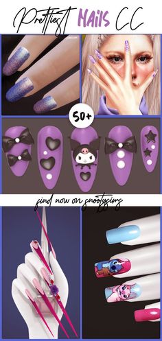 sims 4 nails cc Sims 4 Male Clothes, Cool Piercings, Sims 4 Cc Packs, Sims 4 Collections, Kawaii Nails