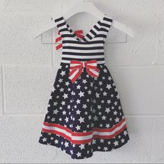 Brand New, Never Worn, Tags Still Attached Super Cute Patriotic Dress By Polka Tots Sz: 12m. No Flaws. Cute Navy Dress For Dress-up Occasions, Cute Navy Sleeveless Dress, Cute Sleeveless Navy Dress, Navy Cotton Playtime Dress, Navy Cotton Dress For Playtime, Big Girl Dresses, Patriotic Dresses, Girls Closet, Girl Closet