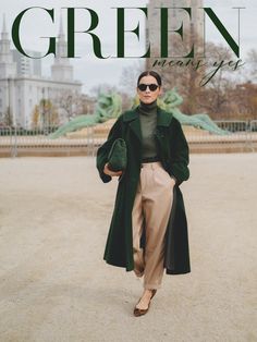 Green Velvet Cardigan Outfit, Long Green Wool Coat Outfit, Hunter Green Coat Outfit, Long Green Jacket Outfit, Dark Green Coat Outfit Winter, Emerald Green Coat Outfit, Green Outfit Ideas Winter, Green Long Jacket Outfit, Long Green Coat Outfit