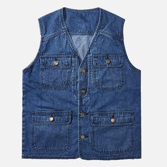 Fashion Vest, Fishing Vest, Vest Men, Jean Vest, Retro Men, Casual Vest, Men's Coats & Jackets, Sleeveless Jacket