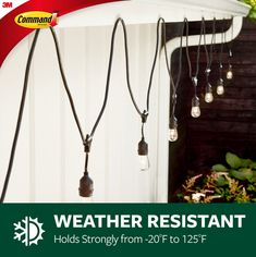 Command Clear Outdoor Light Clips brighten up the interiors and exteriors of your living or working spaces without damaging your walls and surfaces. These clear light clips blend in seamlessly to walls and surfaces so you can showcase your decor. They also are water and UV-resistant to hold strong through rain, snow, sleet and heat. A great home improvement item, these wall hangers stick on a variety of smooth surfaces without leaving holes, marks or sticky residue. Use these indoor and outdoor Wall Clips, Hanging Christmas Lights, Light Clips, Plastic Lights, Rope Lights, Utility Hooks, Decorative Hooks, Outdoor Christmas Lights, Outdoor Light