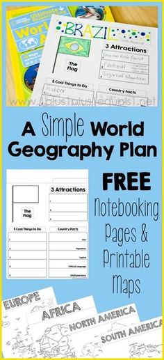 a simple world geography plan with free printables