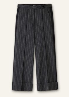 Pinstripe Crop Man Pant | ME+EM Vertical Stripes Bottoms For Workwear In Fall, Fall Workwear Bottoms With Vertical Stripes, Striped Bottoms For Business Casual Fall Season, Fall Season Striped Bottoms For Business Casual, Workwear Bottoms With Contrast Stripes And Straight Leg, Straight Leg Pants With Vertical Stripes For Fall, Fall Straight Leg Pants With Vertical Stripes, Petite Height, Ankle Sleeve