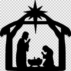 a nativity scene with the birth of jesus and baby jesus, hd png