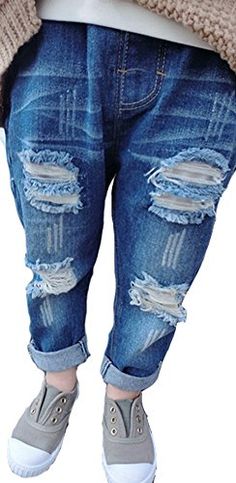 MNLYBABY Baby Boy Girl Ripped Jeans Pant Casual Ripped Trousers ** Click image for more details.Note:It is affiliate link to Amazon. Boys Ripped Jeans, Girls Ripped Jeans, Jeans Pant, Blue Denim Pants, Jeans Casual, Summer Fashion Trends, Jeans Boyfriend, Casual Denim, Fashion Trend