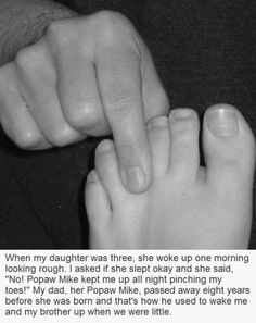 two hands touching each other with the caption'when my daughter was there, she woke up one morning looking at you i asked it