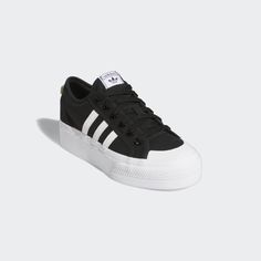 Nizza Platform Shoes, Adidas Nizza Platform, Adidas Nizza, Adidas Shoes Originals, Women Platform Sneakers, Black Platform Shoes, Adidas Shoes Women, Adidas Originals Women, Trendy Sneakers