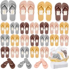 PRICES MAY VARY. Package Includes: you will get 24 pairs of bulk flip flops, including 4 pairs of small, 8 pairs of medium, 8 pairs of large, 4 pairs of x-large, each pair of shoes have size stickers indicating the size, and 24 drawstring bags for easy storage; You can put away at home, but also as party gifts and wedding reception gifts; Flip flops are a must have in everyone's shoe collection Multiple Sizes: these bulk flip flops for wedding guest come in 4 sizes, including small (9.45 inches/ Slippers For Wedding Reception, Wedding Flip Flops For Guests, Guest Slippers, Reception Gifts, Wedding Pool Party, Wedding Extras, Pool Wedding, Wedding Flip Flops, Spa Slippers