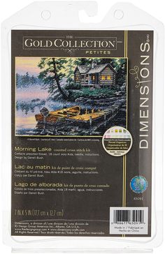 PRICES MAY VARY. Morning Lake advanced counted cross stitch kit includes ivory 18 count Aida, presorted cotton thread, needle, and easy instructions. Completed morning lake cabin cross stitch kit measures 7'' x 5''. This advanced cross stitch pattern features a serene lakeside cabin at dawn. Specifically designed for experienced needlecrafters, this lake cabin cross stitch uses full and half stitches to create beautiful details. Frame and hang your completed lakeside cabin cross stitch for a bre Counted Cross Stitch Kits, Stitch Kit, Gold Collection, Counted Cross Stitch Patterns, Amazon Art, Cross Stitch Kit, Diy Wall Art, Sewing Stores, Plastic Canvas