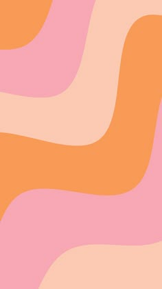 an orange and pink background with wavy lines