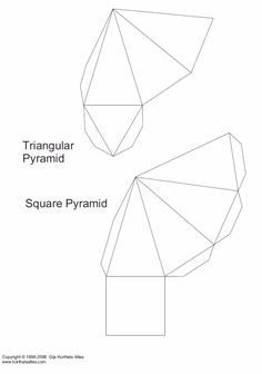 the diagram shows how to make an origami pyramid with two sides and one side