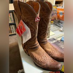 Nwt Size 10.5 Ee. Retail $379.95. Leather Moto Boots With Goodyear Welt For Rodeo, Goodyear Welted Leather Moto Boots For Rodeo, Western Moc Toe Boots With Branded Insole, Leather Sole Moto Boots For Rodeo, Rustic Moto Boots For Western-themed Events, Rustic Boots With Snip Toe And Leather Sole, Snip Toe Boots In Bridle Leather With Leather Lining, Snip Toe Boots With Bridle Leather And Leather Lining, Leather Moto Boots For Western-themed Events