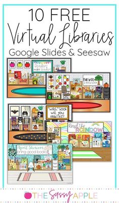 the free virtual library for google slides and seesaws