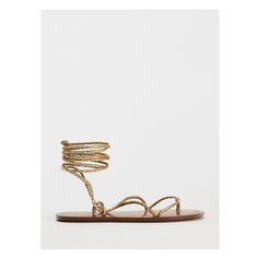 Metallic effect flat sandals. Front straps and toe-post. Braided straps tied at the ankle. Sole height: 0.4 inches (1 cm) Lace Up Flat Sandals, Jeans Blazer, Zara Sandals, Beauty Party, Crochet Coat, Braided Strap, Beauty Basics, Linen Blazer, Lace Up Flat