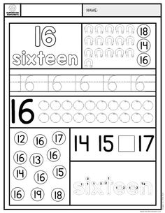 the printable worksheet for numbers 1 - 10 is shown in black and white