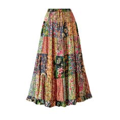 With so many pretty florals, this broomstick style patchwork skirt will go with any shirt in your closet. The versatile skirt has a drawstring elastic waist and handy side-seam pockets. Rayon/viscose. Hand wash. Imported. S(4-6), M(8-10), L(12-14), XL(14-16), XXL(16-18), M hangs 36". Tiered Patchwork Maxi Skirt, Casual Long Skirt With Floral Patchwork, Flowy Patchwork Tiered Maxi Skirt, Relaxed Tiered Patchwork Skirt, Spring Multicolor Floral Patchwork Skirt, Flowy Tiered Patchwork Maxi Skirt, Casual Multicolor Floral Patchwork Skirt, Spring Floral Patchwork Maxi Skirt, Multicolor Relaxed Maxi Skirt With Gathered Detail