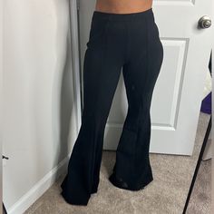 H&M Black Fun Flared Pants ! Brand New, Never Worn! Tag Still On. Great Quality. Love The Fit Of These, Great Stretch To The Fabric. Can Fit Size 6 Or 8. High Rise Wide Leg Pants For Night Out, Non-stretch Wide Leg Bottoms For Going Out, Stretch Wide Leg Pants For Going Out, Black Flare Bottoms For Night Out, Trendy Workwear Pants By H&m, Trendy Workwear Pants From H&m, Stretch High-waist Wide Leg Pants For Going Out, Non-stretch Full Length Bottoms For Going Out, H&m Wide Leg Pants For Fall