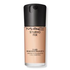 Studio Fix Fluid SPF15 24HR Matte Foundation + Oil Control - STUDIO FIX FL SPF 15 MAT REMASTERED N4.5Benefits24-hour, color-true wearWaterproof foundationTransfer-, sweat- and humidity-resistantDoes not cause acne and does not clog poresSPF 15 for broad spectrum protection against UV raysSuitable for sensitive skinNon-cakey coverageNon-creasingFragrance freeFree from animal-derived ingredientsRecyclable glass bottle96% said it left skin feeling breathable*91% said studio fix left skin looking na Mac Studio Fix Fluid, Mac Studio Fix, Mac Studio, Studio Fix, Too Faced Foundation, Matte Foundation, Spf 15, Skincare Ingredients, Oil Control