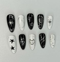 Plague Doctor Nails, Nail Art Black Aesthetic, Ateez Nails Designs, Punk Nail Designs, Soul Eater Nails, Nail Designs Grunge, Gojo Nails, Kpop Inspired Nails, Jjk Nails