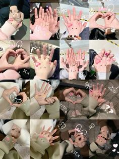 many different images of hands with hearts on them