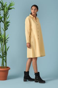 "Linen shirt dress, Long Shirt for Women, Cuban collar dress, Linen Washed Soft Shirt, Linen Kurta - Custom made by Modernmoveboutiique >DESCRIPTION< - loose and roomy - apple cut - shirt dress - made from Linen blend. The fabric is of medium weight (185 g). - the model is 172 cm high (regular XS - S) and is wearing size S. - color in the picture - EGGNOG (Please choose any other color on the right). >COLOR< NOTE - The shirt is available in 25 colors. - We found out the fabric to be Spring Cotton Shirt Dress With Collared Neckline, Spring Cotton Shirt Dress With Spread Collar, Cotton Collared Shirt Dress, Cotton Shift Collared Shirt Dress, Cotton Shift Shirt Dress With Collar, Shift Fit Collared Cotton Shirt Dress, Relaxed Fit Knee-length Shirt Dress With Placket, Relaxed Fit Knee-length Shirt Dress, Cotton Shirt Dress With Collared Neckline