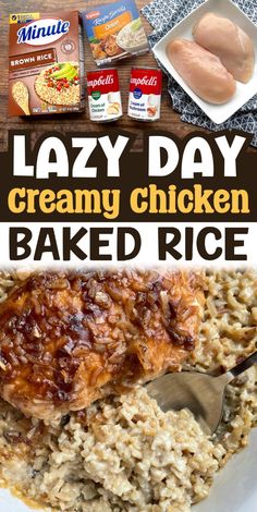 this lazy day creamy chicken baked rice is so good and easy to make