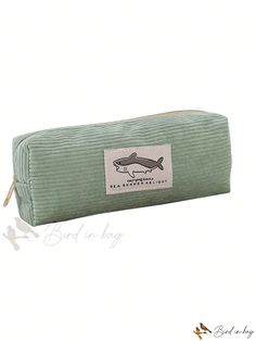 Bird in Bag - Korean Style Cute Shark Design Pencil Case, Durable and Dirt Resistant, Unisex Stationery Shark Pencil Case, Green Pencil Case, Holiday Birds, Vegetable Design, Shark Design, Cute Shark, Cute School Supplies, Bag Light, Grey Pattern