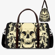 Halloween shoulder bag, flame skull Carry on Weekender Overnight Bag, skull in fire Overnight Bag, gothic skull Carry On Bag, flaming skull shoulder bag, floral skull Carry On Bag, skeleton Hospital Bag, halloween shoulder bag, floral skull handbag A classic luggage satchel with shoulder straps, which can be carried easily. A bag with large internal space that can hold many things. Made of canvas and PU Large capacity, portable The custom area is surface printing. This product is made on-demand. Punk Style Travel Shoulder Bag, Gothic Satchel Shoulder Bag For Travel, Punk Style Large Capacity Bags For Travel, Gothic Large Capacity Black Bag, Gothic Black Bags With Large Capacity, Punk Style Large Capacity Travel Bags, Gothic Large Capacity Shoulder Bag, Black Gothic Bag With Large Capacity, Large Capacity Punk Style Travel Bags