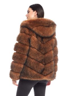 Fabulous-Furs Cedar Fox Faux Fur Chateau Chevron Hooded Coat Fur Hooded Coat, Iron Machine, Faux Fur Hooded Coat, Chevron Stitch, Fabulous Furs, Fur Hood Coat, Snow Outfit, Brace Yourself, Classic Jacket