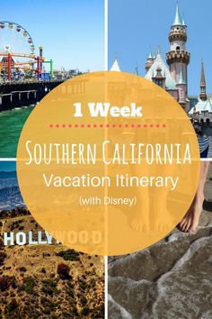 the california vacation itinerary with text overlay