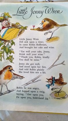 an old children's book about little jenny wren