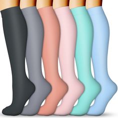 PRICES MAY VARY. IMPROVED BLOOD CIRCULATION WITH GRADUATED COMPRESSION ¨C Our graduation compression technology (15-20mmHg) provides the ideal compression to provide the maximum boost to your blood circulation. Better oxygen circulation provided by our compression socks helps reduce lactic acid build up and aids muscle recovery in your calf, ankle, feet, and legs. Why let yourself suffer any longer? Let our compression socks help you promote recovery, reduce injury, and feel great again. BECAUSE Supportive Compression Socks With Breathability, Compression Socks Nurse, Lactic Acid Build Up, Black Compression Knee-high Hosiery, Supportive Compression Knee-high Socks, Breathable Compression Knee-high Socks For Sports, Travel Clothing, Improve Blood Circulation, Socks For Women