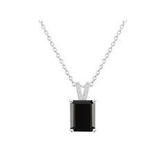 Charm yourself with this Alyson Layne Black Onyx Diamond Accent Pendant Necklace. Click on this JEWELRY & WATCHES GUIDE to learn about fit, styles, materials and more! Charm yourself with this Alyson Layne Black Onyx Diamond Accent Pendant Necklace. Click on this JEWELRY & WATCHES GUIDE to learn about fit, styles, materials and more! FEATURES Pendant size: 2/3"L x 1/3"W Chain length: 18 in. Chain type: cable Clasp: lobster-claw Metal: sterling silver Plating: rhodium Finish: polished Packaging: Timeless Black Pendant Necklace, Black Sterling Silver Timeless Necklace, Timeless Black Sterling Silver Necklace, Emerald Cut, Black Onyx, Chain Lengths, Lobster Claw, Chain Length, Womens Jewelry Necklace