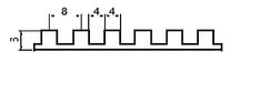 an electronic circuit diagram with the numbers and symbols on each side, including four different types of