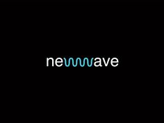 the word neon wave on a black background