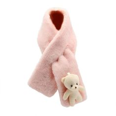 Cute Cartoon Bear Plush Scarf Warm In Winter Thickened Versatile Cross Bib For Children Feature: The wool is fluffy, warm, soft and smooth. Doll design is lovely and the best choice for gift giving. No hair loss. Intersection design, length can be changed freely, suitable for wearing over 3 years old. The length is 75cm and the width is 10cm. Package Content: 1 x Children's Scarf. Size: One Size.  Color: Pink. Intersection Design, Childrens Scarf, Cashmere Scarf Women, Doll Design, Cute Cartoon Bear, Kids Winter Hats, Ladies Head Scarf, Christmas Scarf, Cartoon Bear