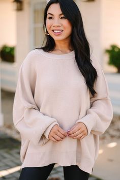 trendy oversized sweater Dolman Sweater, Floral Cocktail Dress, Black Tie Dress, Long Sleeve Outerwear, Two Piece Swimwear, Friend Outfits, Day Of The Week, Romper With Skirt, Work Attire