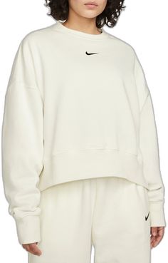 Nike Phoenix Fleece, Minimal Branding, Nike Fleece, Cut Sweatshirts, Fleece Sweatshirt, Oversized Fits, Phoenix, Crewneck Sweatshirt, Crew Neck Sweatshirt