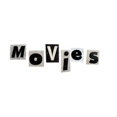 the word movies written in cut out letters