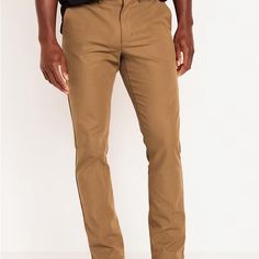 Nwot Old Navy Slim Ultimate Tech Built-In Flex Chino Pants 34x34 In The Color “Falconry” - A Darker Khaki Color Brown Slim Fit Tapered Leg Pants, Brown Fitted Full-length Chinos, Fitted Full Length Brown Chinos, Brown Straight Pants For Workwear, Brown Fitted Straight Bottoms, Fitted Straight Brown Bottoms, Casual Brown Slim Fit Dress Pants, Brown Fitted Straight Pants, Fitted Straight Brown Pants