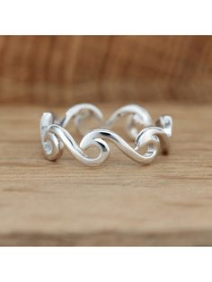 Wave Ring Silver, Ocean Ring, Hawaii Jewelry, Casual Rings, Friendship Rings, Wave Ring, Styl Boho, Ocean Wave, Thumb Rings